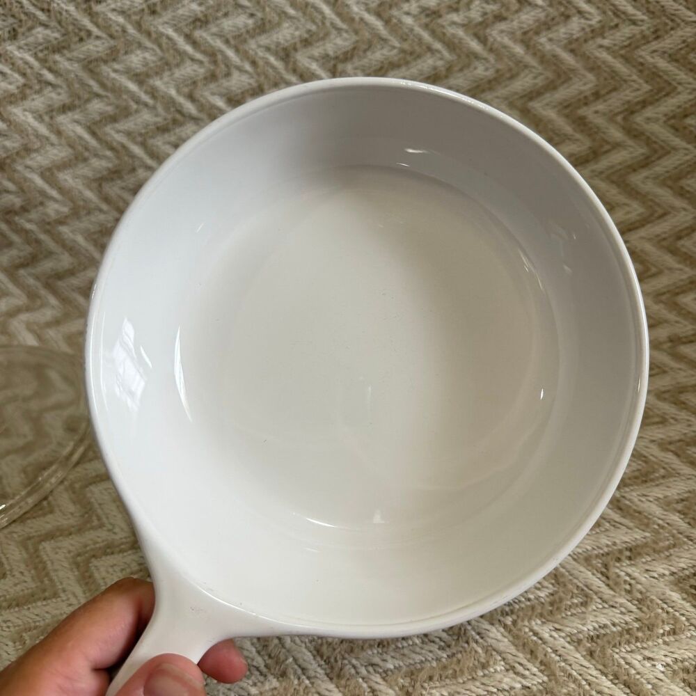 Vintage Corning Ware 6.5" Menuette Handled Skillet Cornflower Blue with Lid - Picture 6 of 12